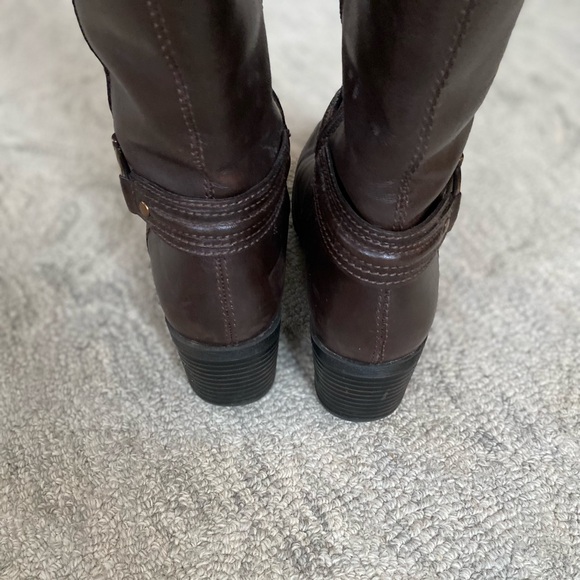 Bandolino Real Leather Almond Toe Knee High Heeled Riding Boots Size 7 1/2 - Picture 5 of 11